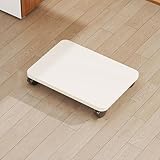 Carrello per piantare in legno bianco con ruote, quadrato, supporto per stampante EasyMove, versatile pallet di trasporto (35 x 30 cm)
