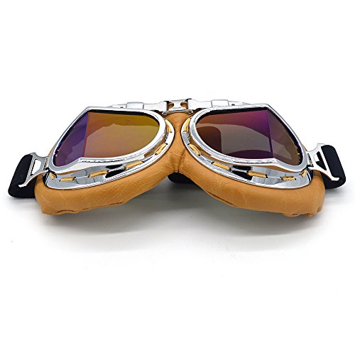 Evomosa Motorcycle Goggles Retro Pilot Style Aviator Glasses For Men Women Windproof Anti-Fog Shockproof Bike Racer Riding Eyewear #TOP4