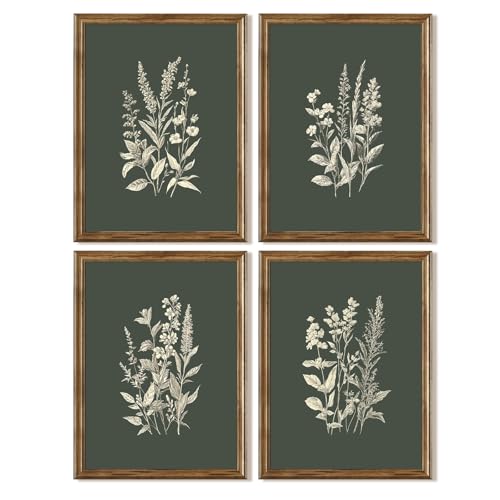 Vintage Floral Wall Art Botanical Flower Canvas Wall Decor Vintage