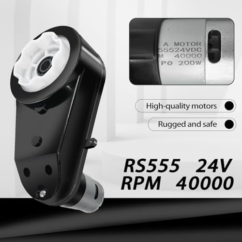 2Pack 24V RS555 40000RPM Fast Drive Motor Gearbox for Power Wheels Motor Upgrade,12V&18V&20V&24V High Speed Motors Gearbox Conversion Kit for Kids Ride on Toys Car Replacement Parts,Free Coupler - Thumbnail 6