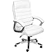 TecTake 800337 Design Bürostuhl Chefsessel mit gepolsterten Armlehnen und Wippmechanik, Softpolsterung - Diverse Farben - (Weiß - 402151)