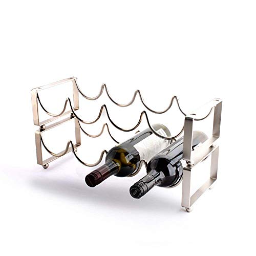 Soporte para 4 botellas de vino color plata miniatura 1