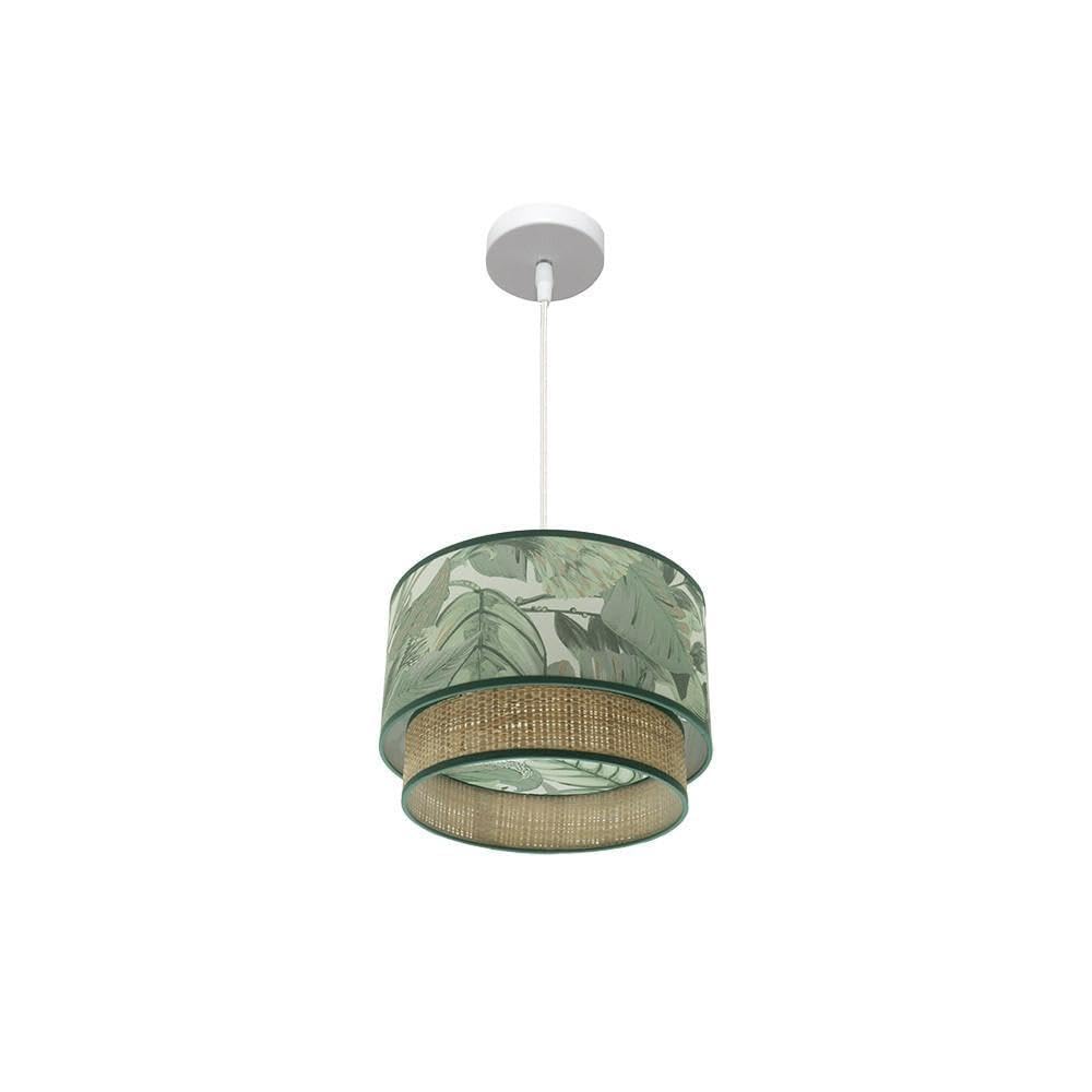 Pendentif Congo 30D luminaire suspension E27 blanc vert-naturel pour éclairage intérieur