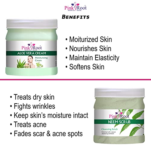 Image of Pink Root Aloe Vera Cream 500gm with Neem Scrub 500gm
