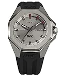 Timex UFC メンズ プロ 44mm 腕時計, ブラック/シルバートーン, モダン