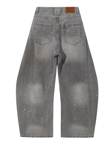 Aelfric Eden Baggy Barrel Jeans Ink Splash Wide Leg Jeans Womens Mens Retro Washed Unisex Streetwear Y2K Casual Denim Pants2