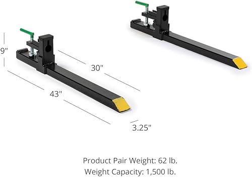 Miniatura 2 de LW abrazaderas de 30" para tractor de carga Skidsteer, de 1500 lb de capacidad.