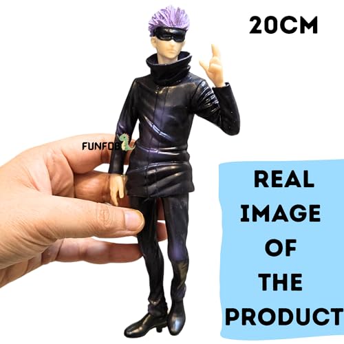 Image of FUNFOB Jujutsu Kaisen Gojo Action Figure Height -20cm Anime Figures PVC Multicolour | Gojo Eye Mask Standing