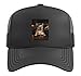 French Bulldog Drinking Beer Funny Bar Dog Meme Pub Humor Trucker Hat with Adjustable Mesh Back, Black