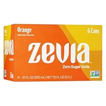 Generic Z e v i a Zero Calorie Soda, Orange, 12 Ounce Cans Pack of 6