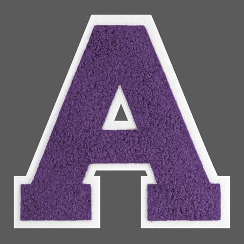 FANCIBAND 4.5 Inch Chenille Varsity Letter Patches Purple Iron On Letters