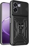 Movilear Funda Carcasa Armor para OPPO A6 / A6K / A6T / A6X 4G 5G, Antigolpes Cubierta de Camara Deslizante para Proteger con Soporte Giratorio de Anillo Color Negro Armadura Antigolpes FANA