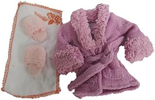 Fat-catz-copy-catz Compatible with 11.5" Dolls Purple/pink, Blue or yellow doll's Towelling toy bathrobe dressing night gown outfit & heels or shoes