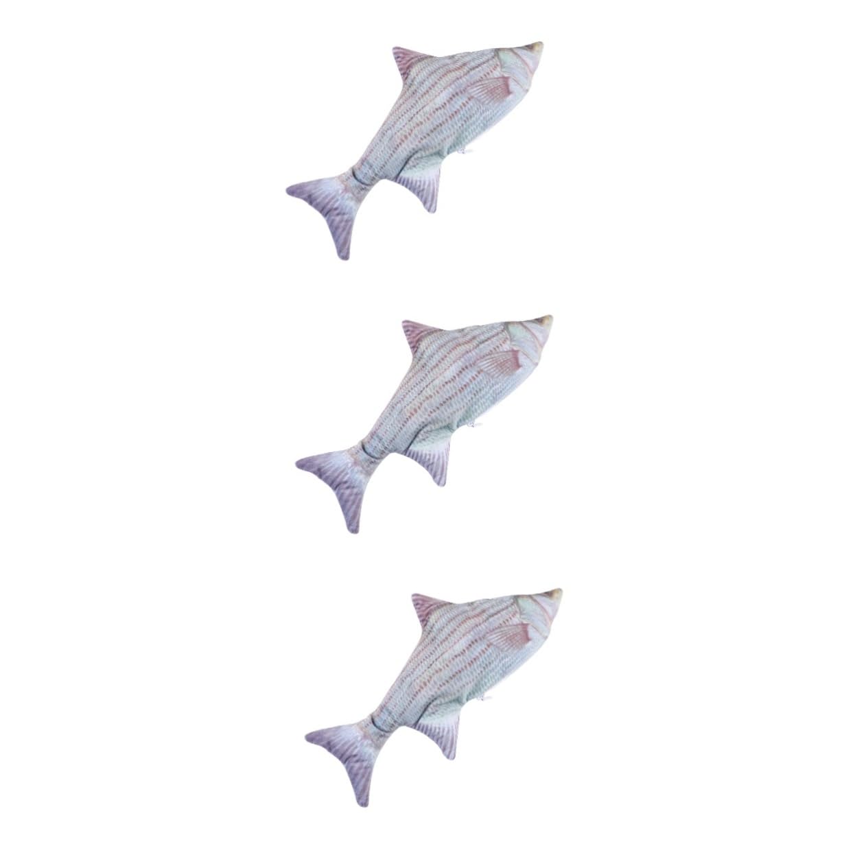 Happyyami 3pièces USB Rechargeable Jouet Poisson Électrique Peluche pour Chats Jouet Interactif Sautant Forme De Bream pour Instinct De Chasse Et Éviter Les Dommages Aux Meubles