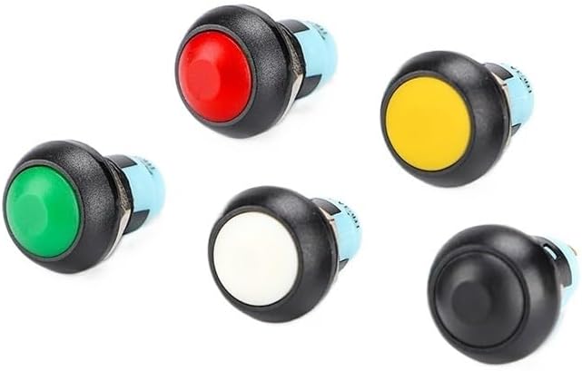 1pc 12mm Small Push Blue Button Switch Self-Locking Fixed Latching Big Ball Head Doorbell Access Control ZCKHNQOP