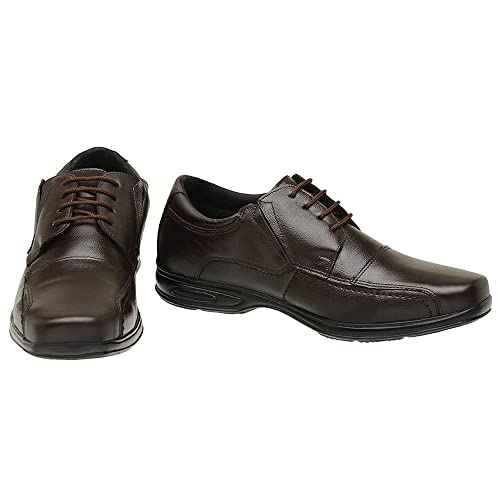 Sapato Anti Stress Ortopédico Masculino Em Couro Com Cadarço San Lorenzo 5070 Cor:Marrom;Tamanho:37;