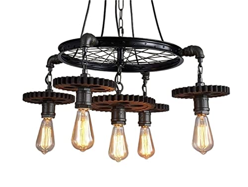 Lustre araignée E27 5 lumières en métal pour loft rétro - 2