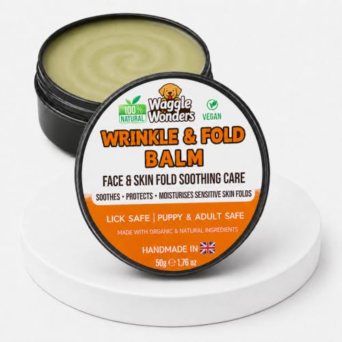 Waggle Wonders - Dog Wrinkle Balm Wrinkle Balm for Dogs Skin Fold Care for Bulldogs French Bulldogs & Pugs Soothing Balm for Itchy Skin Folds (50g)