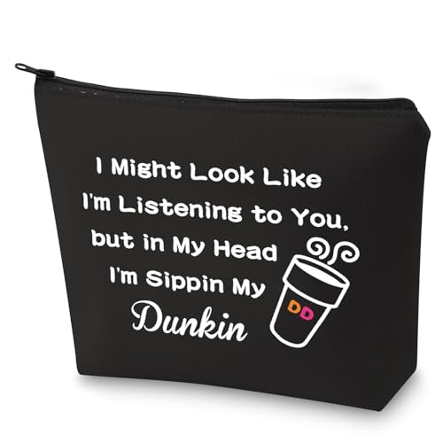 Donuts Lover Gift Coffee Lover Trousse de maquillage Sippin My D Coffee, Sippin My D-bk, Rétro