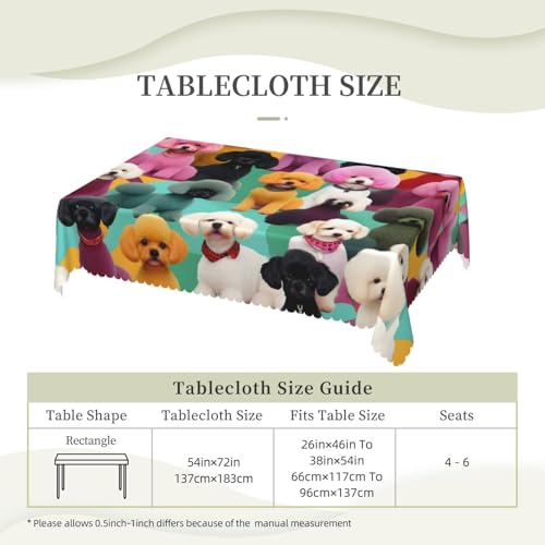 Nappe rectangulaire tissu imprimé caniches pour événements - 7