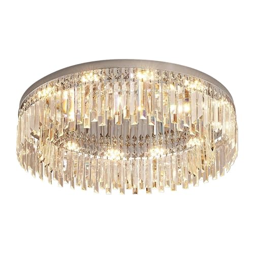 Plafonnier LED moderne à intensité variable avec cristal chromé CONERY 3 couleurs