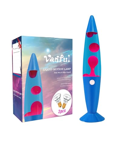 Image of Vanful Liquid Motion Lamp Large Adored by Adults and Kids for Years, Motion Lamp with Pink Wax in Blue Water for Boys Girls Bedroom Office Decor, Relaxing Mood Light for Night Birthday Party