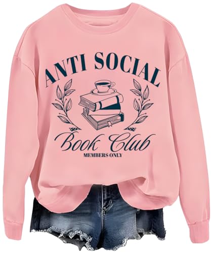 Anti Social Book Club Sweatshirt, Anti Social Social Club Sweatshirt, Anti Social Social Club Hoodie Pink