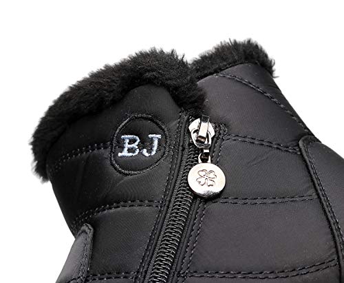 Image of Winter Snow Boots for Women Men, Lightweight Water-Resistant Boots | faux fur lining, rubber sole, warm winter wear, dog walking, errands, light snow, indoor outdoor
