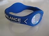 Power Balance Silicone Wristband Bracelet Large Blue W/ White Letters