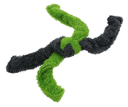 Cycle Dog Duraplush Medium Green Grey Spring Thing: Sqeakerless Eco-Friendly and Durable Toy for Dogs | Perfect for Fetch and Tug-of-War Play | Made in USA