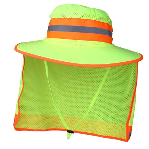 Image of TZ Promise Men High Visibility Reflective Bucket Hat with Neck Flap Wide Brim Boonie Sun Hat Cap