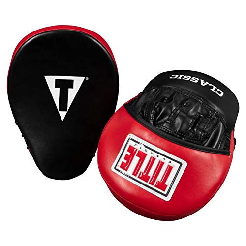image for TITLE Boxing Classic Charge Punch Mitts, Black/Red - Boxing Pads, Muay