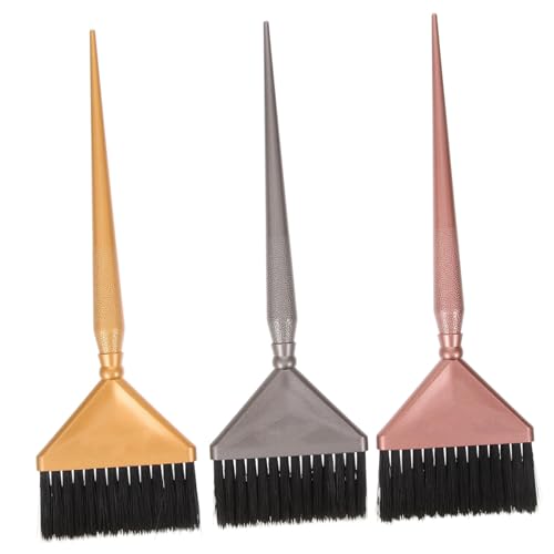 VICASKY Lot de 3 brosses de coloration pour cheveux - Brosse dégonflée - Brosse bouclée pour coloration des cheveux - Pinceaux de couleur pour salon de coiffure - Nylon noir