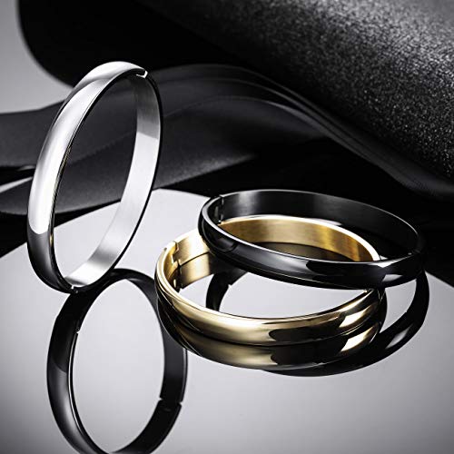 Memediy Personalized Bracelet Engraving Name Identification Id Customized For Men Women Water Resistant Stainless Steel Cuff Bangle (Black Color) #TOP3
