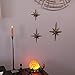 Zeckos Radiant Trio of Large Metallic Gold Cast Iron Starburst Wall Hangings - Timeless Mid Century Modern Décor - 8 Pointed Stars - Elegantly Transform Your Space