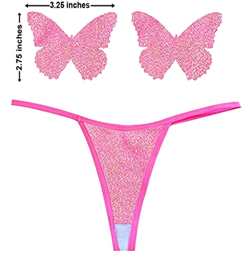 Neva Nude Naughty Knix G String with Matching Nipztix Pasties, Bella Rosa Pretty Iridescent Pink, One size - Image 4