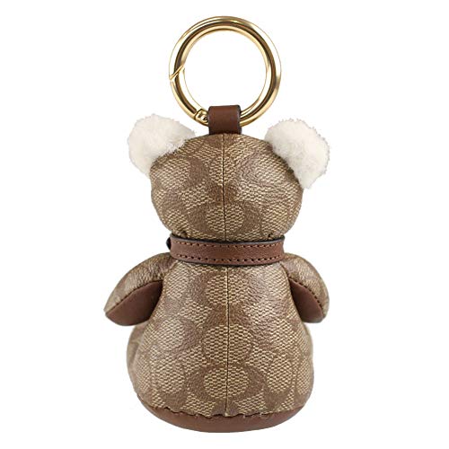 Coach Bear Keychain Signature Canvas Leather Limited Edition Collectible #TOP2