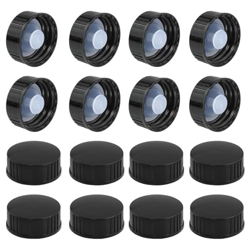 16 Pcs Growler Caps 28mm Phenolic Caps Black Glass Bottle Lids Plastic Bottle Caps Screw for Daily Chemicals Food Cosmetic Bottles