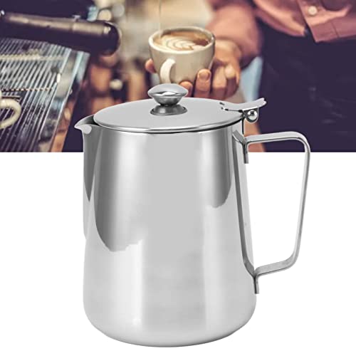 Jarro de espuma de leite de aço inoxidável, copo de batedor de leite de café de metal, jarros de vap