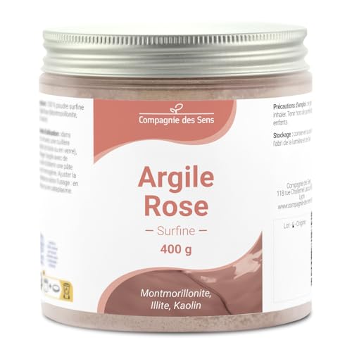 Argile Rose Montmorillonite - Poudre surfine - 400g - Argile Brute 100% naturelle, qualité Premium...