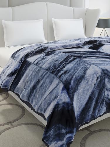 Image of Monte Carlo Double Bed Heavy Winter Blanket Denny 1 Ply PVC Pack 600 GSM | 3.2 KG (240x220 CM), Royal Blue