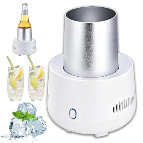 Elektrischer Flaschenkühler, 3 Minuten Schnellkühler für Bier Wein Getränke, USB Getränkekühler für Flaschen und Dosen, Tragbarer Kühlbecher für Zuhause Büro Reisen, Geschenk für Bierliebhaber (1)