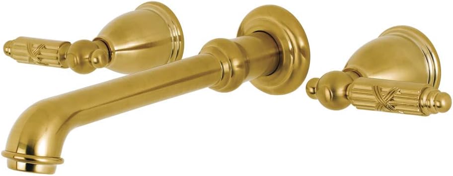 Kingston Brass KS7027GL Georgian 2-Handle Wall Mount Roman Tub Faucet, Brushed Brass