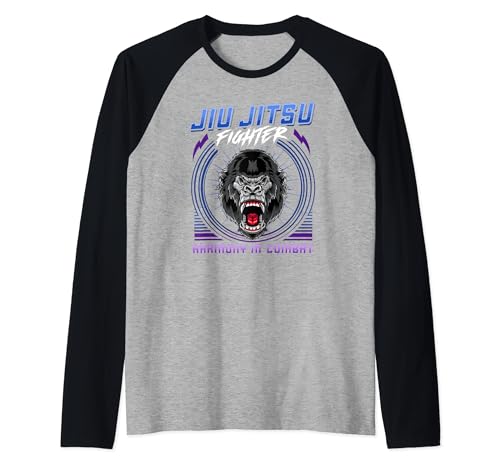 Jiu Jitsu Harmony In Combat - Grappling BJJ Angry Gorilla Maglia con Maniche Raglan