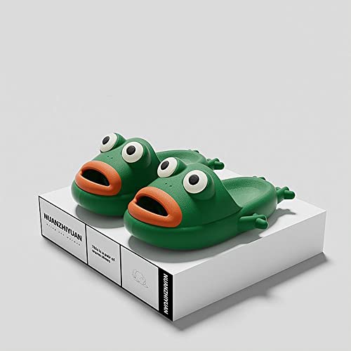 MOLERFO Cloud Slides Shoes for Women Cute Green Frog Antiskid Cloud Slides for Men and House Slippers2