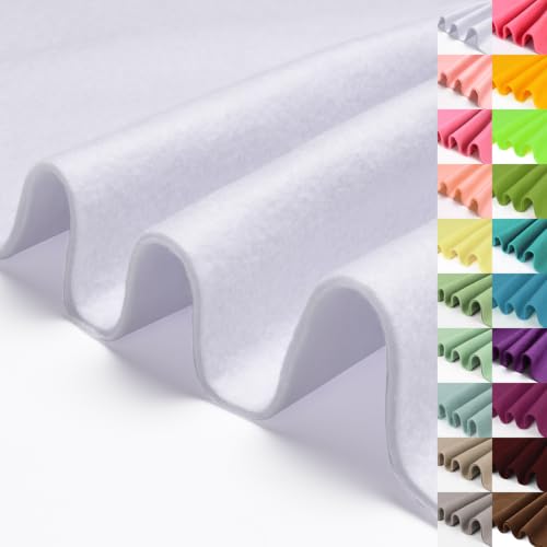 Image of Pure White Large Felt Fabric 36 inch X 36 inch1.4 mm 1 Square Yard | Soft Felt Fabric Sheet for Crafts, White Color Series Soft Nonwoven Fabric, Fit for Decoration, Sewing, DIY Crafts