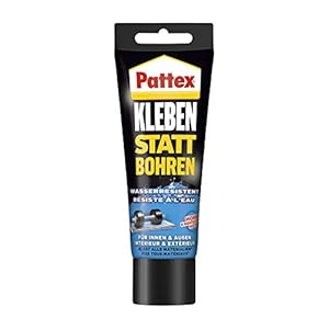 Pattex Montagekleber Kleben statt Bohren Wasserresistent, Kraftkleber für innen & außen, universell einsetzbarer Baukleber, Kleber mit hoher Festigkeit, 1 x 340g