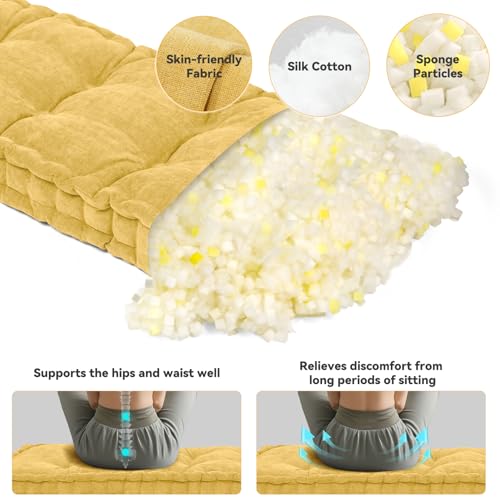 ROFIELTY Custom Bench Cushion, Tufted Bench Cushions for Indoor Furniture, High Resilience Filling Window Seat Cushions Indoor
