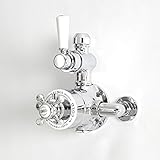Milano Elizabeth Exposed Twin Thermostatic Mixer Shower Valve - Chrome White