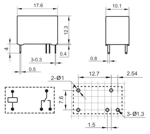 Relais 5 broches HF32FA 024-ZS2 à commutation inverseur stable - 2